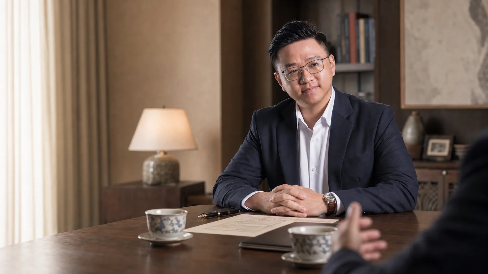 私人会议室里进行谨慎的财务规划对话